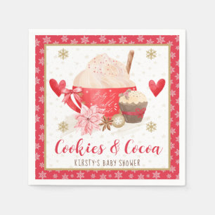 Red Cookies and Cocoa Baby Shower Napkins