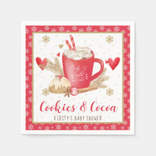 Red Cookies and Cocoa Baby Shower Napkins