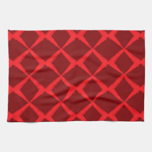 Red, cool, trendy, urban, x shape brush strokes kitchen towel