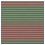 Red Copper and Cactus Green Stripes Fabric