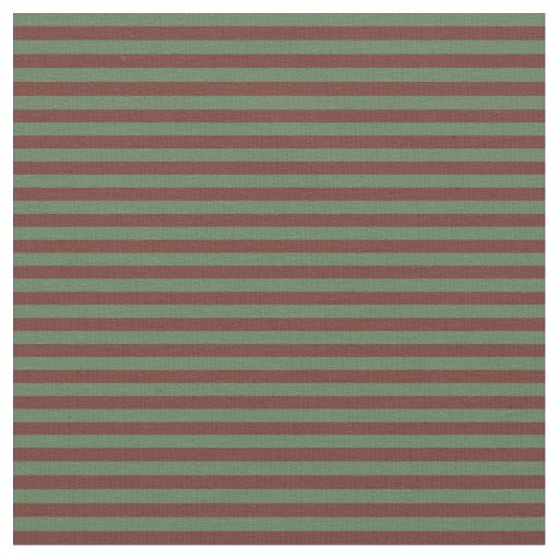 Red Copper and Cactus Green Stripes Fabric