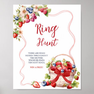 Red Coquette Berry In Love Ring Hunt Game Sign