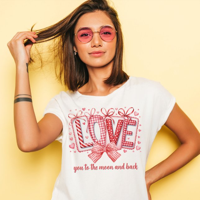 Red Coquette Bow and Love Letters Valentines Day Tri-Blend Shirt (Creator Uploaded)