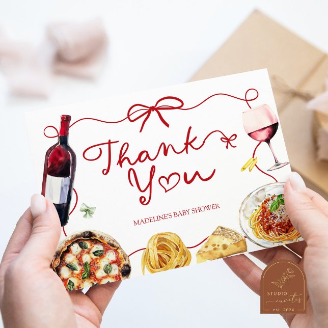 Red Coquette Bow That's Amore Thank You Card (Creator Uploaded)