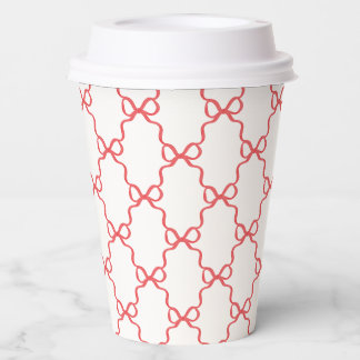 Red Coquette Bow Trellis Paper Cups