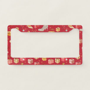 Red Coquette Christmas Glam Pattern License Plate Frame