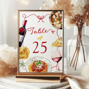 Red Coquette That's Amore Table Number