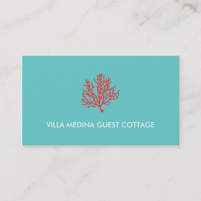 Red Coral Beach Business Card (Front)