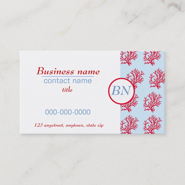 Red Coral Business Card (Front)