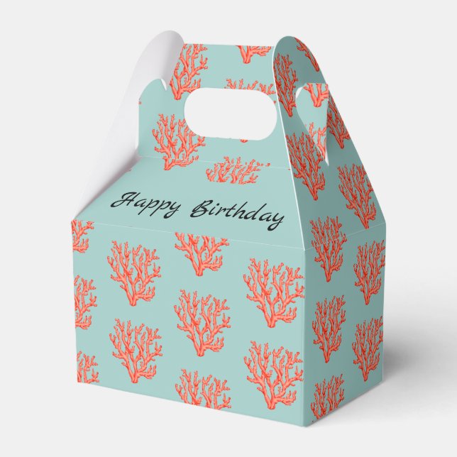 Red coral favor boxes (Front Side)