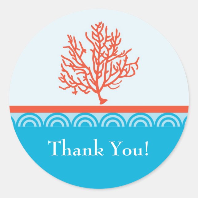 Red Coral Favor Sticker (Front)