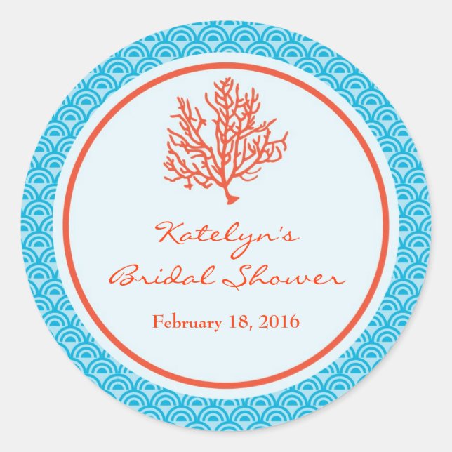 Red Coral Favor Sticker (Front)