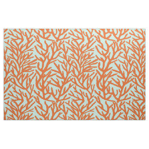 Red Coral In Blue Caribbean Sea Wallpaper Fabric