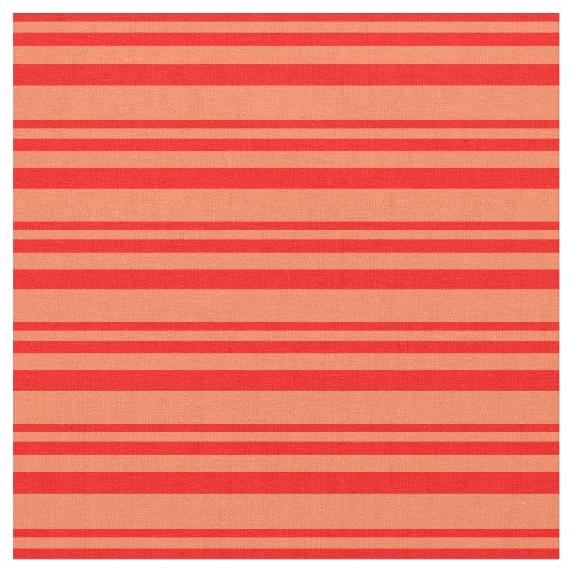Red & Coral Lined Pattern Fabric (Close Up)