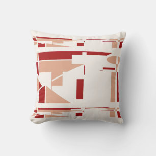 Red Coral Off-white MCM Southwest Look Abstract Throw Pillow