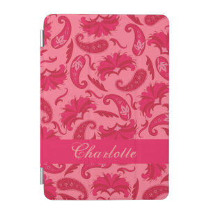 Red Coral Parisian Paisley Name Personalized iPad Mini Cover
