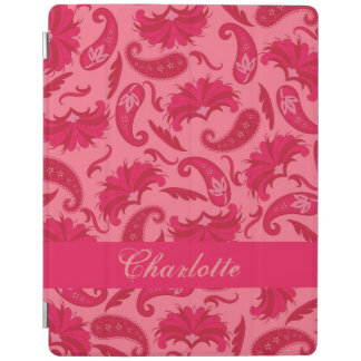 Red Coral Parisian Paisley Name Personalized iPad Smart Cover