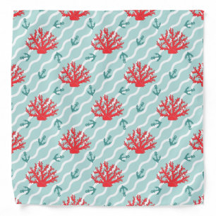 Red Coral Pattern 1 Bandana