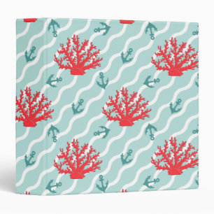 Red Coral Pattern 1 Binder