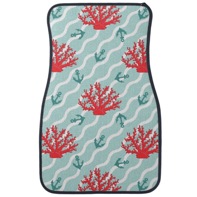 Red Coral Pattern 1 Car Floor Mat (Front)