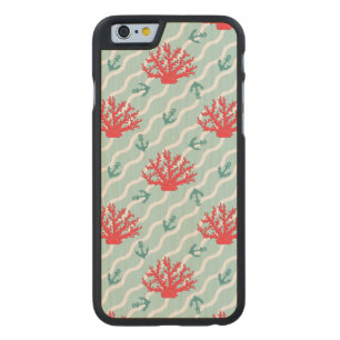 Red Coral Pattern 1 Carved Maple iPhone 6 Slim Case