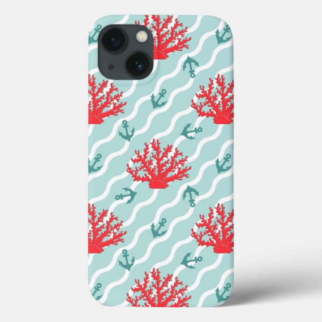 Red Coral Pattern 1 Case-Mate iPhone Case (Back)