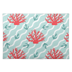 Red Coral Pattern 1 Cloth Placemat