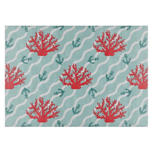 Red Coral Pattern 1 Cutting Board (Front)