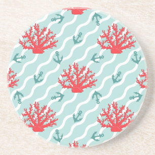 Red Coral Pattern 1 Drink Coaster