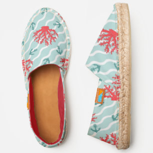 Red Coral Pattern 1 Espadrilles