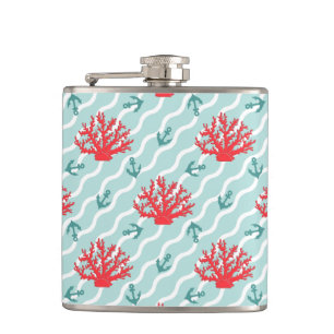 Red Coral Pattern 1 Flask