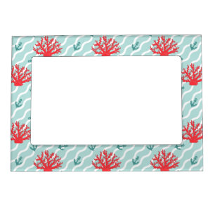 Red Coral Pattern 1 Magnetic Frame