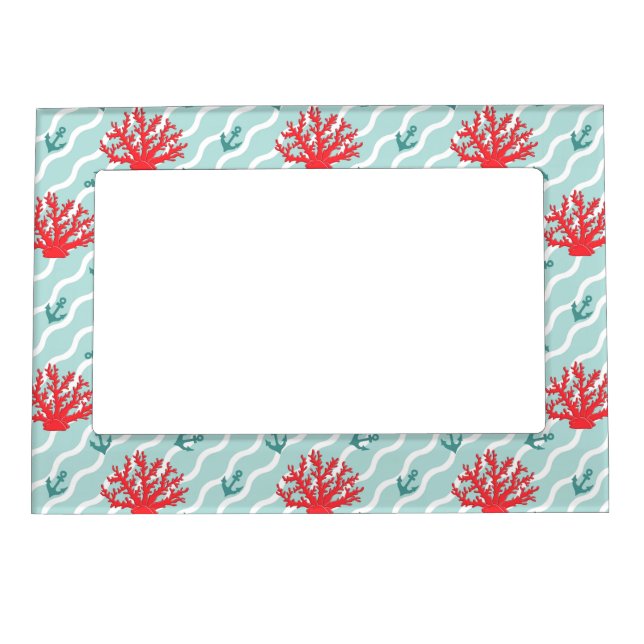 Red Coral Pattern 1 Magnetic Frame (Front)