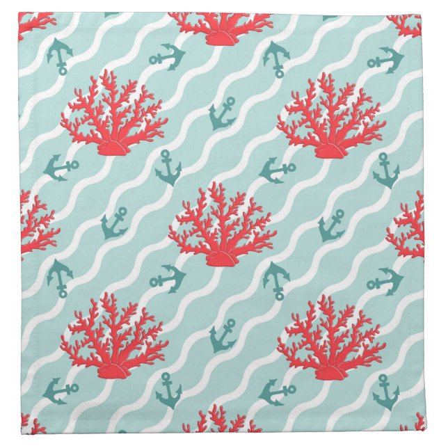 Red Coral Pattern 1 Napkin (Front)