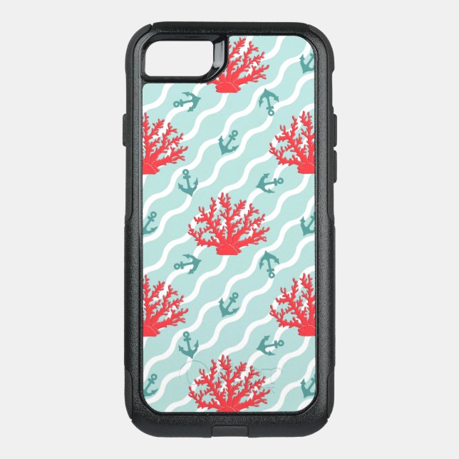 Red Coral Pattern 1 Otterbox iPhone Case (Back)