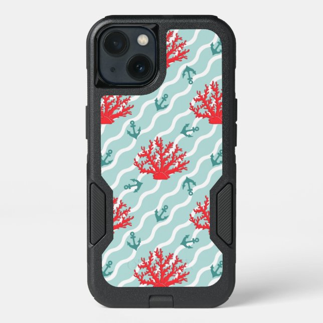 Red Coral Pattern 1 Otterbox iPhone Case (Back)