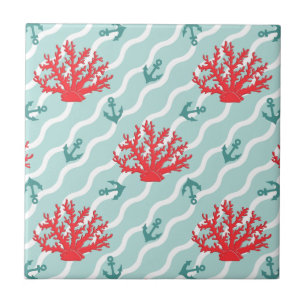 Red Coral Pattern 1 Tile