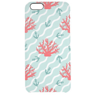 Red Coral Pattern 1 Clear iPhone 6 Plus Case