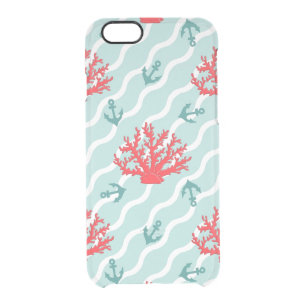 Red Coral Pattern 1 Clear iPhone 6/6S Case