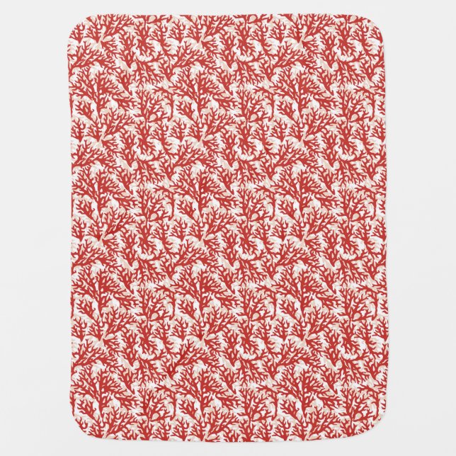 Red Coral Pattern 2 Baby Blanket (Front)