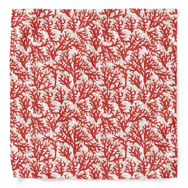Red Coral Pattern 2 Bandana (Front)