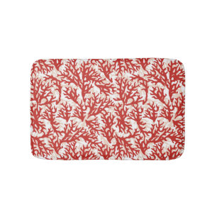 Red Coral Pattern 2 Bathroom Mat
