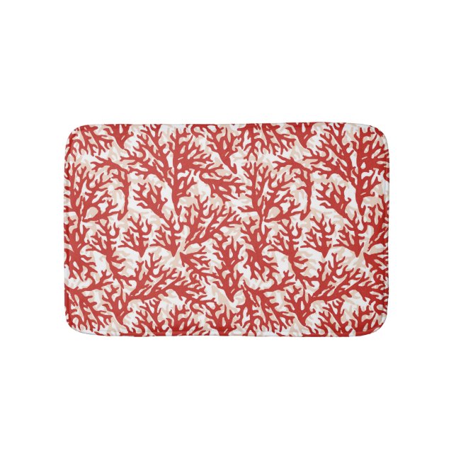 Red Coral Pattern 2 Bathroom Mat (Front)