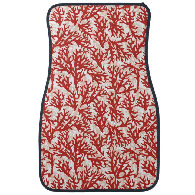 Red Coral Pattern 2 Car Floor Mat (Front)