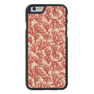 Red Coral Pattern 2 Carved Maple iPhone 6 Slim Case