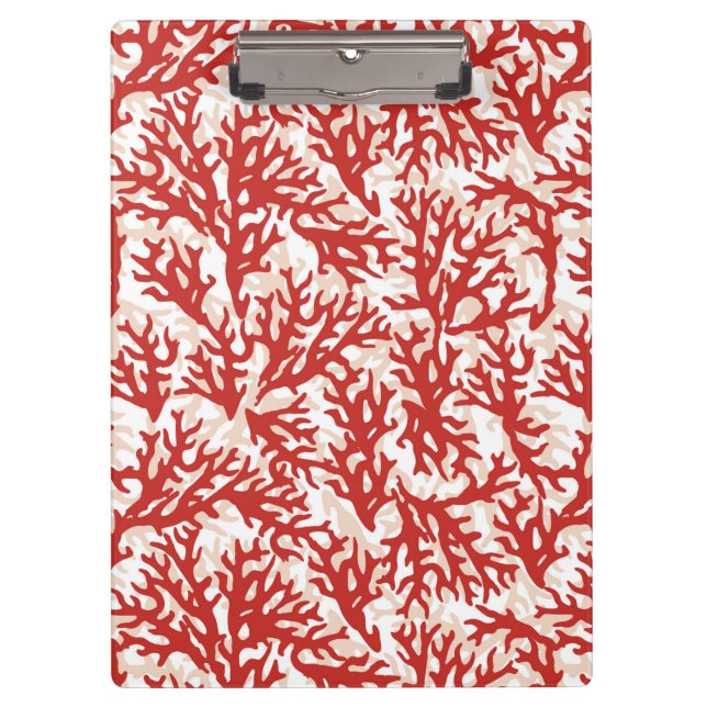 Red Coral Pattern 2 Clipboard (Front)