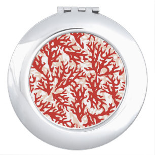 Red Coral Pattern 2 Compact Mirror