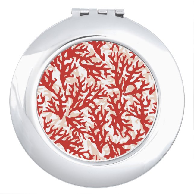 Red Coral Pattern 2 Compact Mirror (Front)