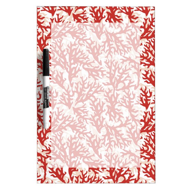 Red Coral Pattern 2 Dry-Erase Board (Front)