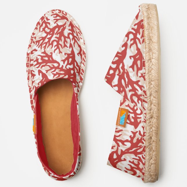 Red Coral Pattern 2 Espadrilles (Side)